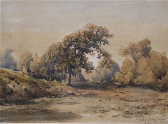 Eugene Lasbuy, watercolour, house and parkland, signed, 19 x 26cm